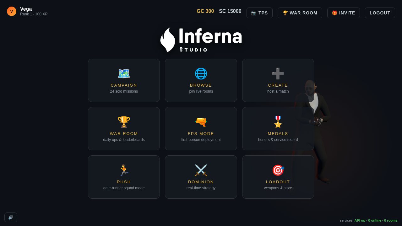 The Agency lobby — your agent, loadout and live rooms
